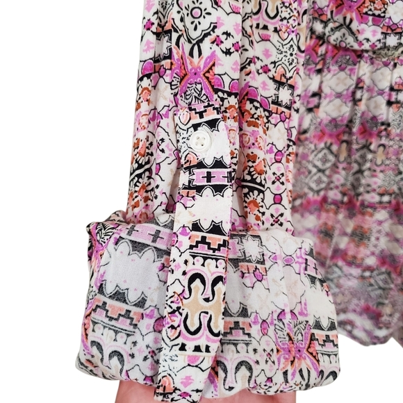 Anthropologie Maeve Islet Floral Print Button Down Rayon Casual Summer XS - Picture 9 of 16